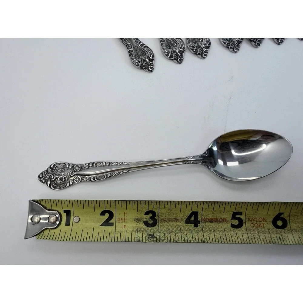 Stanley Roberts DYNASTY Stainless 5 Petal Flower - Set of 8 Teaspoons Japan